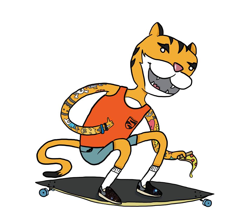 Doug the Tiger, the Glider Alliance mascot. Doug is the younger, rebellious brother of Dog the Tiger, Towson University's official mascot.
